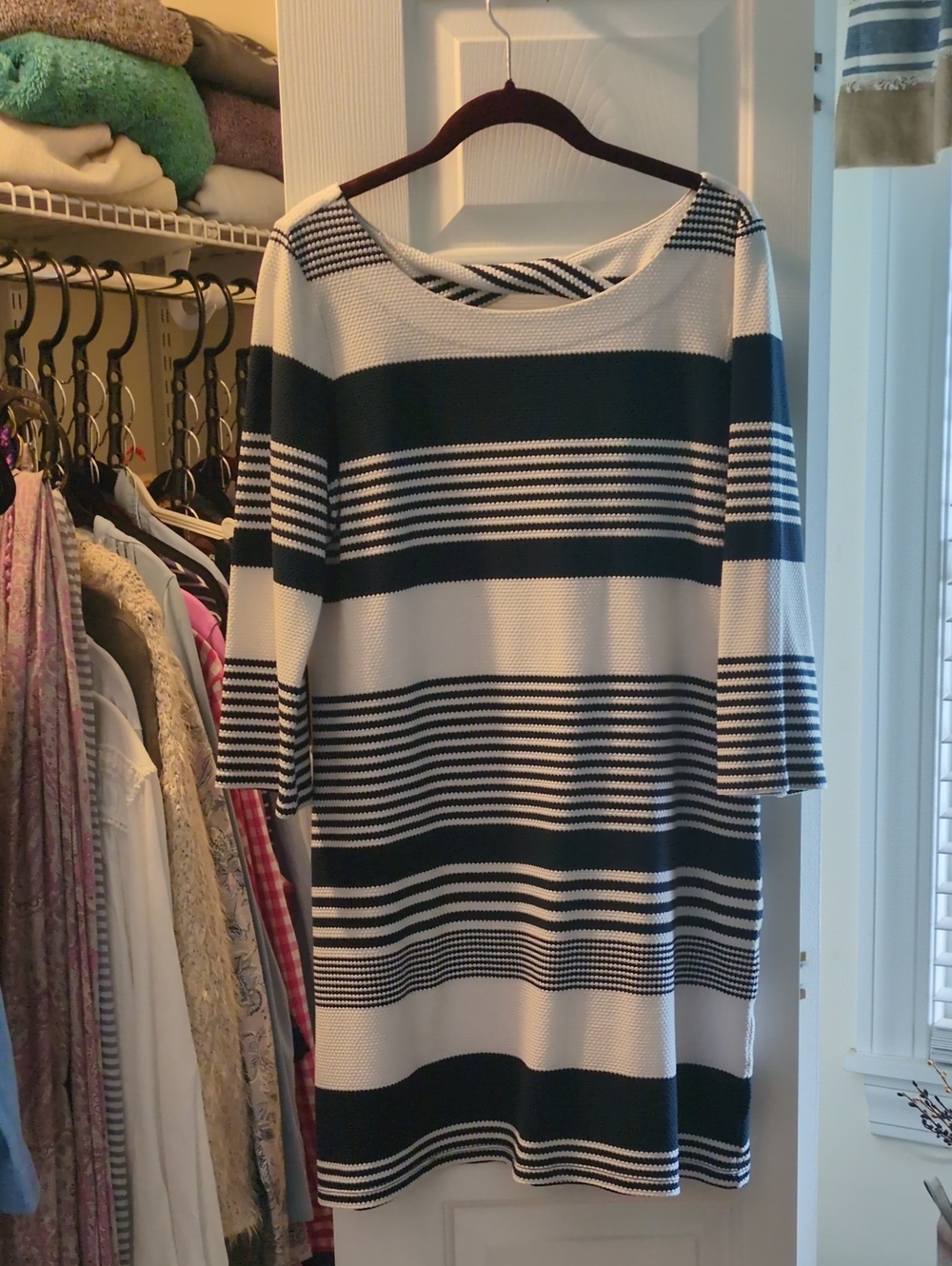 Lilly Pulitzer Knit Navy And White Striped Dress